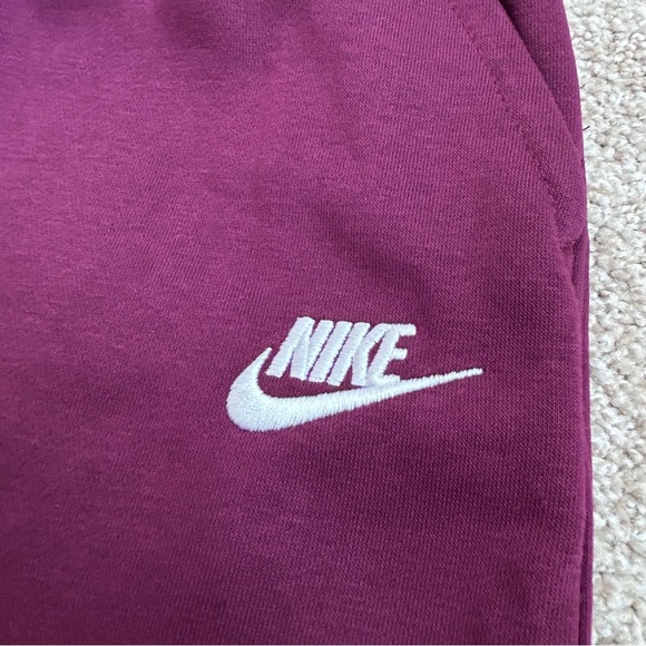 Nike Girls Size M Purple Wide Leg Fleece Sweatpants High Rise Pockets - Picture 4 of 7